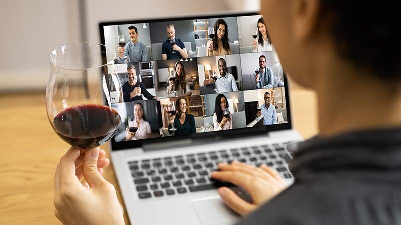 online virtual wine tasting video call