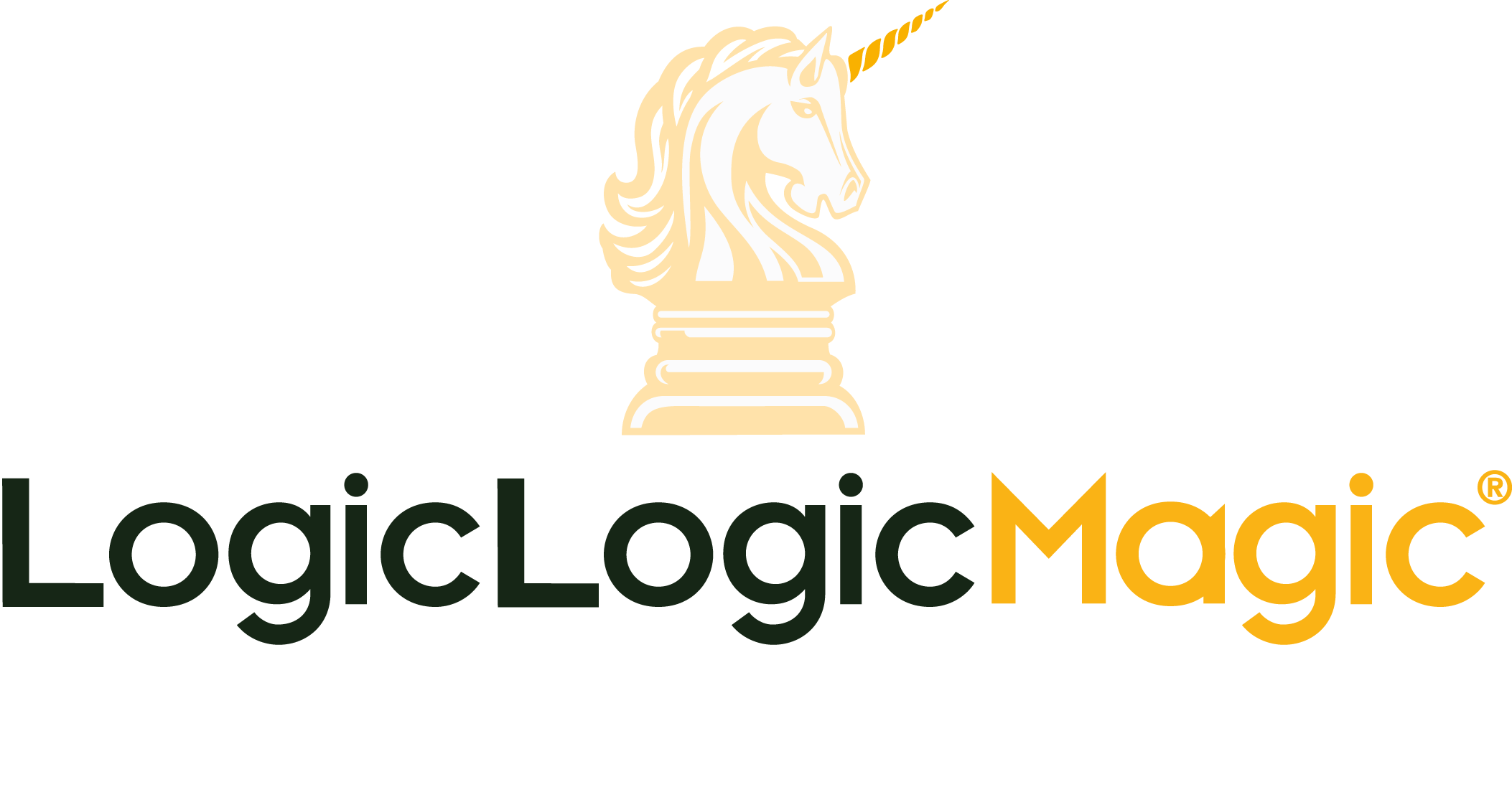 logiclogicmagic® logo noendline reverse
